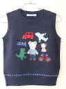 【SALE!】†ファミリア/familiar† 100cm ニットベスト 紺【中古】子供服 キッズ kids 男の子 春秋 tops 412052