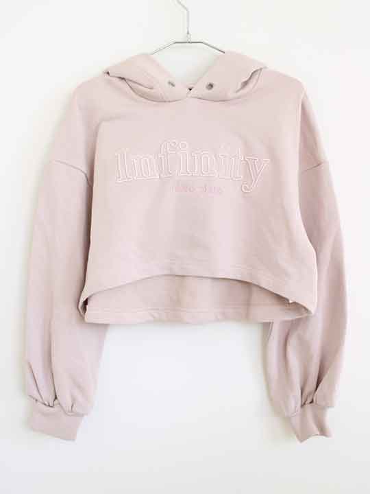 【値下げ!】†メゾピアノ/mezzo piano† 160cm(L) フード付トレーナー ピンク系 23年製【中古】子供服 キ..