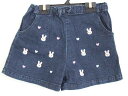 【SALE!】†ミキハウスダブルB/MIKIHOUSE DOUBLE.B†90cm ショートパンツ/短パンツ インディゴ【中古】子供服 キッズ kids ベビー服 baby 女の子 春夏秋 bottoms 122052