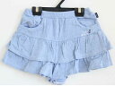 【SALE!】†ミキハウス/MIKIHOUSE†90cm キュロットスカート/キュロットパンツ/ショートパンツ 青×白【中古】子供服 キッズ kids ベビー服 baby 女の子 春夏秋 bottoms 122052