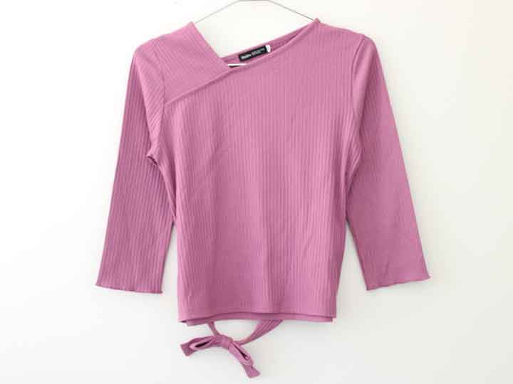 【値下げ!】ベベ カットソー 150cm キッズ 女児 紫【中古】†