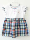【夏SALE!】ミキハウス 半袖ワンピース 80cm キッズ 女児 紺×白【中古】†