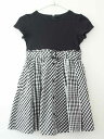 クミキョク 半袖ワンピース 120cm キッズ 女児 白×黒【中古】†