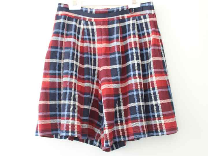 ポンポネット キュロットスカート 160cm キッズ 女児 赤×紺【中古】†