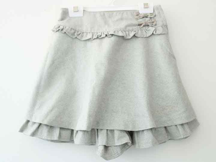 メゾピアノ キュロットスカート 140cm キッズ 女児 グレー【中古】†
