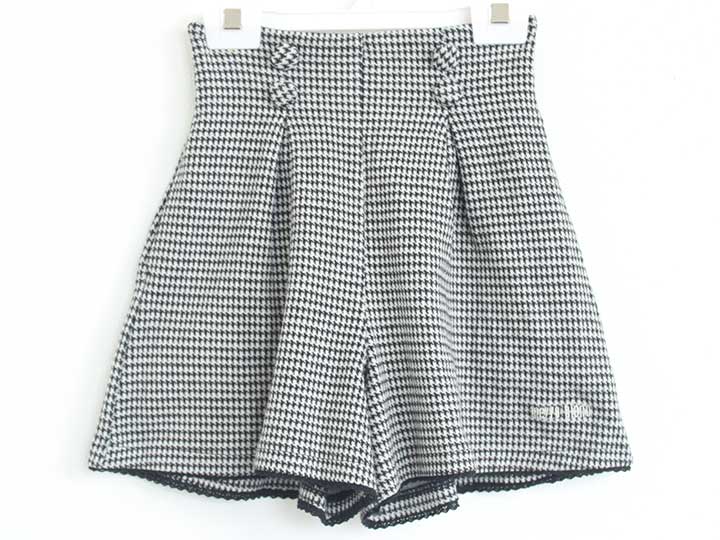 メゾピアノ キュロットスカート 130cm キッズ 女児 黒×白【中古】†