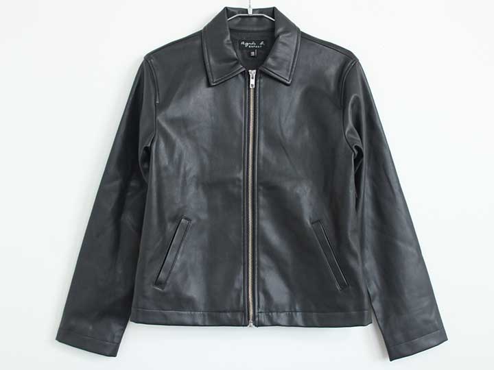 アニエスベー フェイクレザージャケット 145cm(12) キッズ 男児 黒【中古】【新入荷!】†