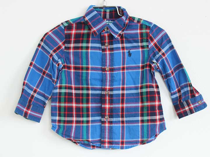 ラルフローレン シャツ 80cm(12M) キッズ 男児 青【中古】【新入荷!】†