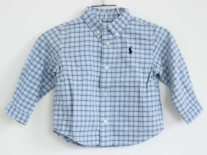 ラルフローレン シャツ 75cm(9M) キッズ 男児 青【中古】【新入荷!】†