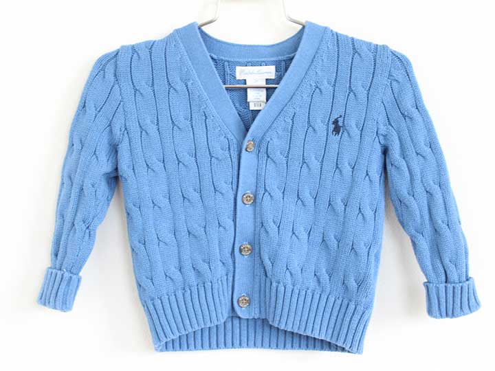 ラルフローレン カーディガン 80cm(12M) キッズ 男児 青【中古】【新入荷!】†