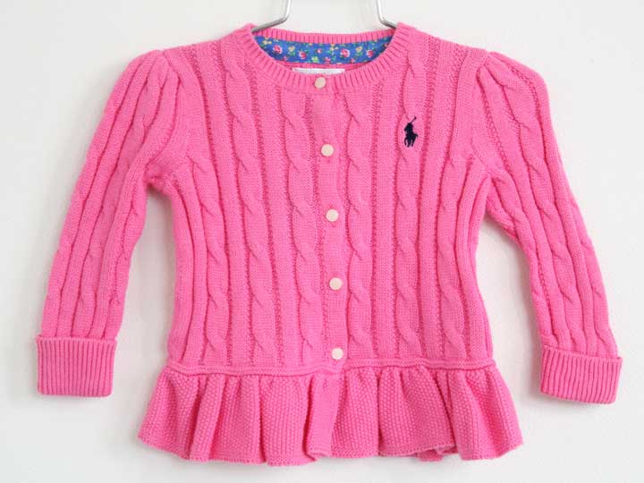 ラルフローレン カーディガン 80cm(12M) キッズ 女児 ピンク【新品 未使用品】【新入荷!】†