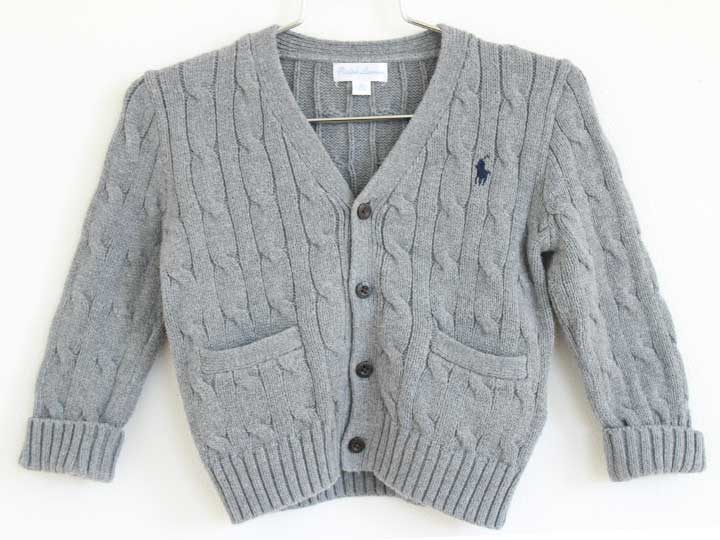 ラルフローレン カーディガン 85cm(18M) キッズ 男児 女児 グレー【中古】【新入荷!】†