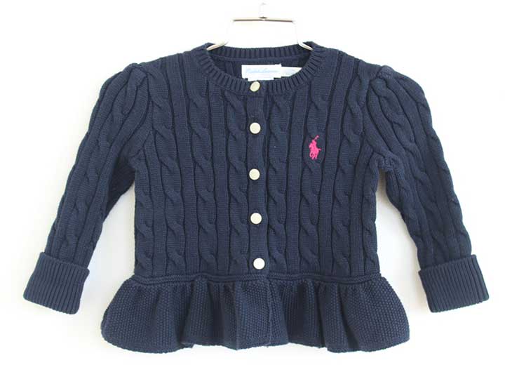 ラルフローレン カーディガン 80cm(12M) キッズ 女児 紺【中古】【新入荷!】†