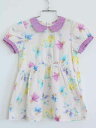 †フェフェ/fafa†90cm 半袖ワンピース ベージュ×紫【中古】子供服 キッズ kids ベビー服 baby 女の子 夏 206032 onepi