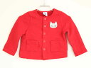 †プチバトー/PETIT BATEAU†86cm(24M) カーディガン 赤【中古】子供服 キッズ kids ベビー服 baby 女の子 春秋 tops 322042