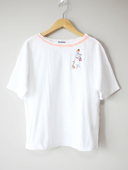 Rakuten - ピッコーネ お散歩ワッペンTシャツ 38 レディース ホワイト【中古】【新入荷】〈