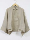 【新規値下げ】☆ wmg./ダブルエムジードット☆2022年製/WIDE SLEEVE SHIRT/シャツ/ブラウス/ポケット/ドルマン/無地/長袖 ライトブラウン/茶 レディース【中古】春夏 402042(4)
