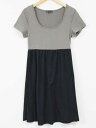 【2025夏SALE】☆theory /セオリー☆バイカラーチュニックカットソー/カットソー、チュニック/半袖/ワンピース/無地 カーキ×ブラック レディース 2【中古】夏 814042