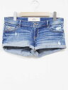 【夏SALE】☆Hollister/ホリスター☆デニムホットパンツ/ショートパンツ/ハーフパンツ/短パン/カジュアル/ポケット ブルー/青 レディース 27【中古】夏 614042