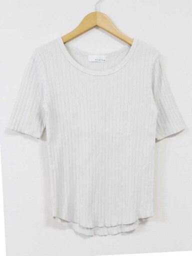 ☆green label relaxing/グリーンレーベルリラクシング☆コットンリブ5分袖カットソー/カットソー/Tシャツ/ラウンドネック/無地 アイボリー レディース【中古】夏 015042 ☆green label relaxing/グリーンレーベルリラクシング☆コットンリブ5分袖カットソー/カットソー/Tシャツ/ラウンドネック/無地 アイボリー レディース【中古】夏 015042