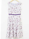 ☆TOCCA/トッカ☆FOUR FLOWERS ROSEドレス/ワンピース/バックジップ/スクエアネック/ポケット/花柄/ノースリーブ/ミディ丈 ライトパープル...