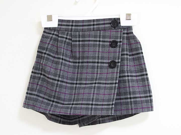 ベベ ラップキュロット 100cm キッズ 女児 グレー 【中古】△