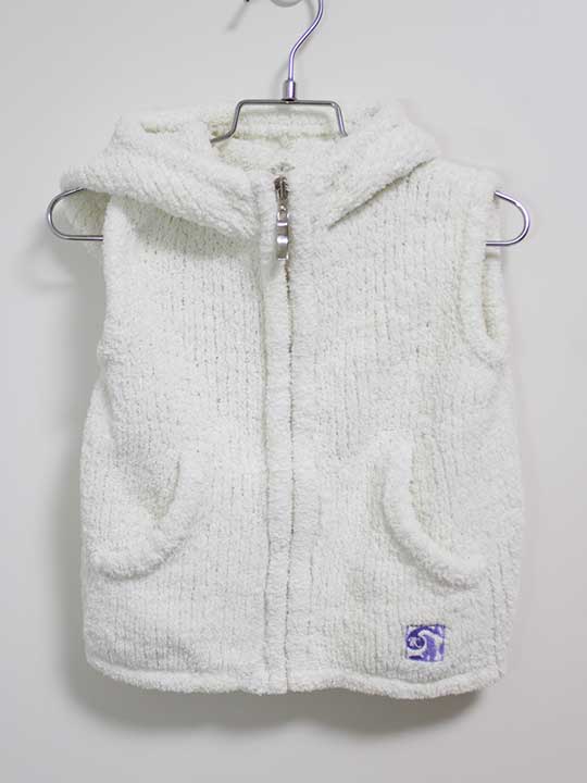 カシウェア ベスト 90‐95cm キッズ 女児 男児 白 【中古】△