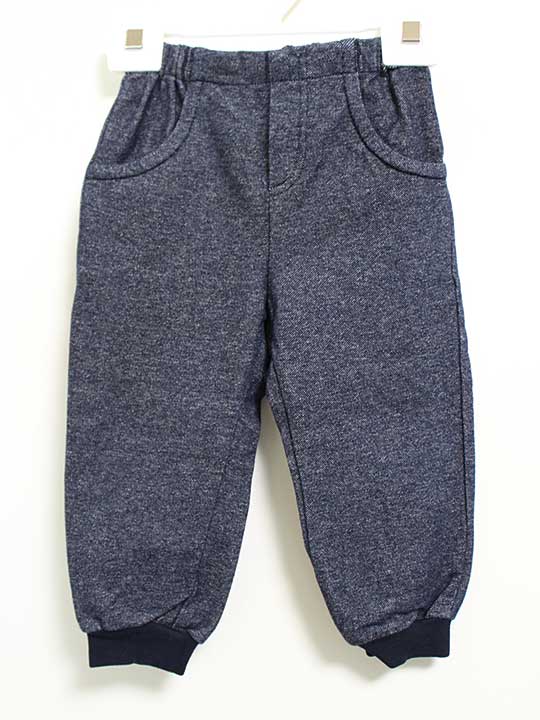 ボンポワン ロングパンツ 86cm キッズ 女児 男児 インディゴ 【中古】【新入荷!】△
