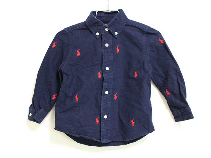 ラルフローレン 長袖シャツ 90cm キッズ 男児 紺 【中古】【新入荷!】△