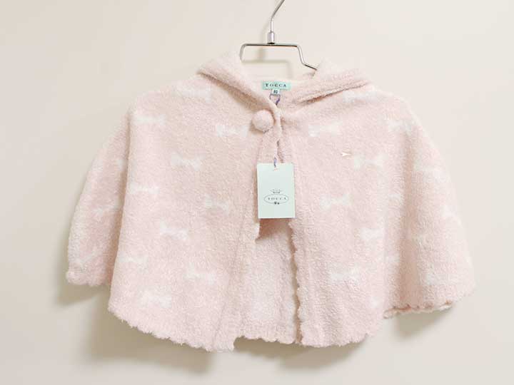トッカ マント ケープ 80cm キッズ 女児 薄ピンク 【新品 未使用品】【新入荷!】△