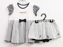 ♪ベベ/bebe♪70cm/85cm(S/M) 半袖ワンピース×ブルマセット 白×黒【中古】子供服 キッズ kids ベビー服 baby 女の子 夏 onepi 307042(4)