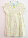 【夏SALE!】♪ミキハウス/mikihouse♪110cm 半袖ワンピース 黄色×パステルグリーン系【中古】子供服 キッズ kids 女の子 夏 onepi 316042