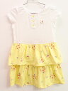 【夏SALE!】♪ミキハウス/mikihouse♪110cm 半袖ワンピース 白×黄色【中古】子供服 キッズ kids 女の子 夏 onepi 316042