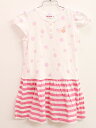 【夏SALE!】♪ミキハウス/mikihouse♪110cm 半袖ワンピース 白×ピンク系【中古】子供服 キッズ kids 女の子 夏 onepi 316042