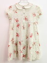 【夏SALE!】♪ボントン/BONTON♪116cm 半袖ワンピース ライトベージュ系×赤【中古】子供服 キッズ kids 女の子 夏 onepi 316042