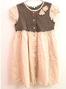 【夏SALE!】♪トッカ/TOCCA BAMBINI♪110cm 半袖ワンピース ダークブラウン系×くすみピンク【中古】子供服 キッズ kids 女の子 夏 onepi 316042