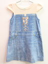【夏SALE!】♪トッカ/TOCCA BAMBINI♪110cm 半袖ワンピース ライトピンク×インディゴブルー【中古】子供服 キッズ kids 女の子 夏 onepi 316042