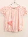 【夏SALE!】♪ファミリア/familiar♪120cm 半袖ブラウス ライトピンク×白【中古】子供服 キッズ kids 女の子 夏 tops 026042