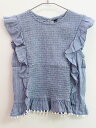 【2025夏SALE!】♪ベベ/BeBe♪140cm ノースリーブブラウス くすみブルー 麻混【中古】子供服 キッズ kids ジュニア 女の子 夏 tops 026042