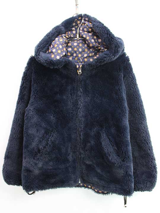 ♪ボントン/BONTON♪128cm リバーシブルブルゾン/アウター/ジャンパー 紺＆グレー系【中古】子供服 キッズ kids 女の子 秋冬 otr 422142