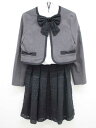 ♪メゾピアノ/mezzo piano♪150cm スーツ3点セット グレー×黒&黒&白 フォーマル 入学式 卒業式 結婚式 冠婚葬祭 発表会 謝恩会【中古】子供...