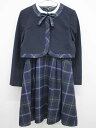 ♪ポンポネット/pom ponette♪150cm アンサンブル 紺×濃グレー系 フォーマル 入学式 卒業式 結婚式 冠婚葬祭 発表会 謝恩会【中古】子供服 キ...