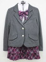 ♪ブルークロス/BLUE CROSS♪150cm スーツ4点セット グレー&薄紫&赤紫系 フォーマル 入学式 卒業式 結婚式 冠婚葬祭 発表会 謝恩会【中古】子供服 キッズ kids ジュニア 女の子 fml 801052