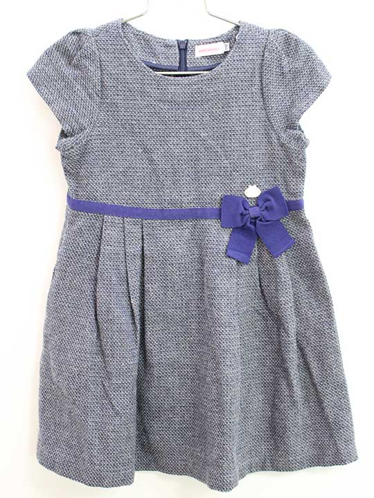Short Sleeves - ♪ミキハウス/mikihouse♪110cm 半袖ワンピース 紺×白系 フォーマル 卒園式 入学式 謝恩会 結婚式 冠婚葬祭 発表会【中古】子供服 キッズ kids 女の子 fml 221052