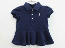 ラルフローレン 半袖ポロシャツ 85cm キッズ 女児 紺【中古】♪