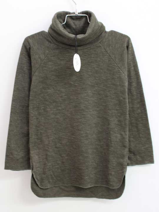 アルカママ 長袖タートルカットソー 115-120cm位 キッズ 男児 女児 カーキ【中古】♪