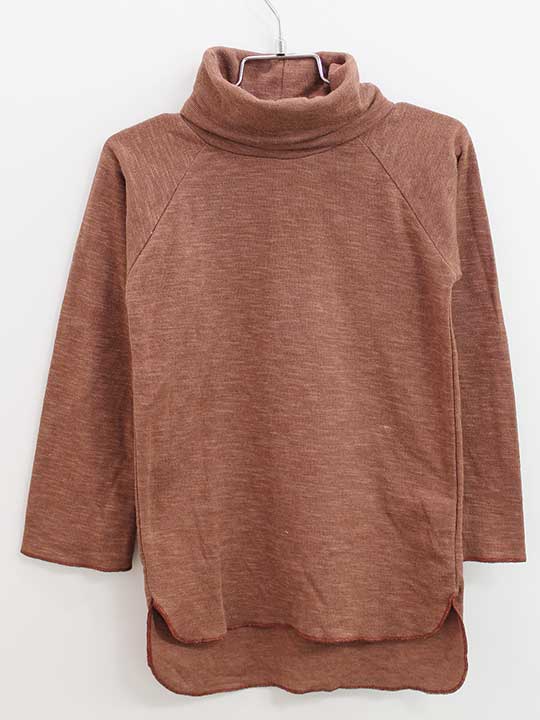 アルカカマ 長袖タートルカットソー 115-120cm位（6-7） キッズ 男児 女児 茶【新品 未使用品】♪