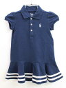 ラルフローレン 半袖ワンピース 80cm キッズ 女児 紺×白【中古】♪