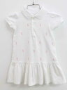 ラルフローレン 半袖ワンピース 80cm キッズ 女児 白×ピンク【中古】♪
