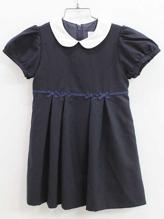 ペアレンツドリーム 半袖ワンピース 100cm キッズ 女児 濃紺×白【中古】♪